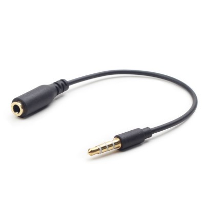 Купить ᐈ Кривой Рог ᐈ Низкая цена ᐈ Аудио-кабель Gembird CCA-419 3.5 мм - 3.5 мм (M/F), кроссовер контактов GND и MIC, 0.18 м, ч
