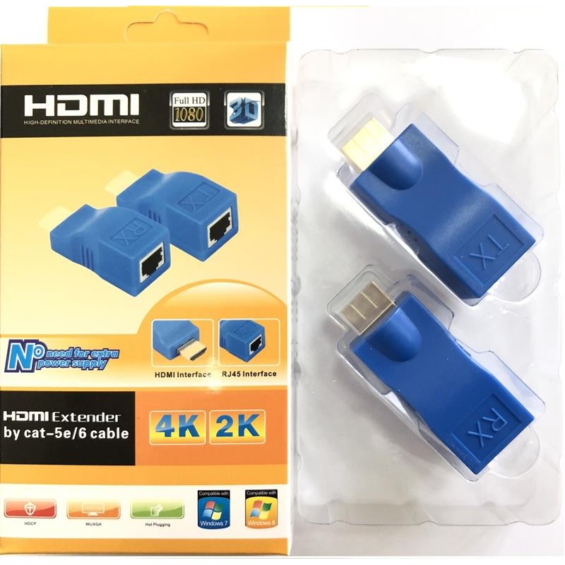 Купить ᐈ Кривой Рог ᐈ Низкая цена ᐈ Удлинитель Atcom HDMI - RJ-45 (M/F), до 30 м, Blue (14369)