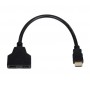 Купить ᐈ Кривой Рог ᐈ Низкая цена ᐈ Кабель-разветвитель Atcom HDMI - 2хHDMI (M/F), 0.1 м, Black (10901)