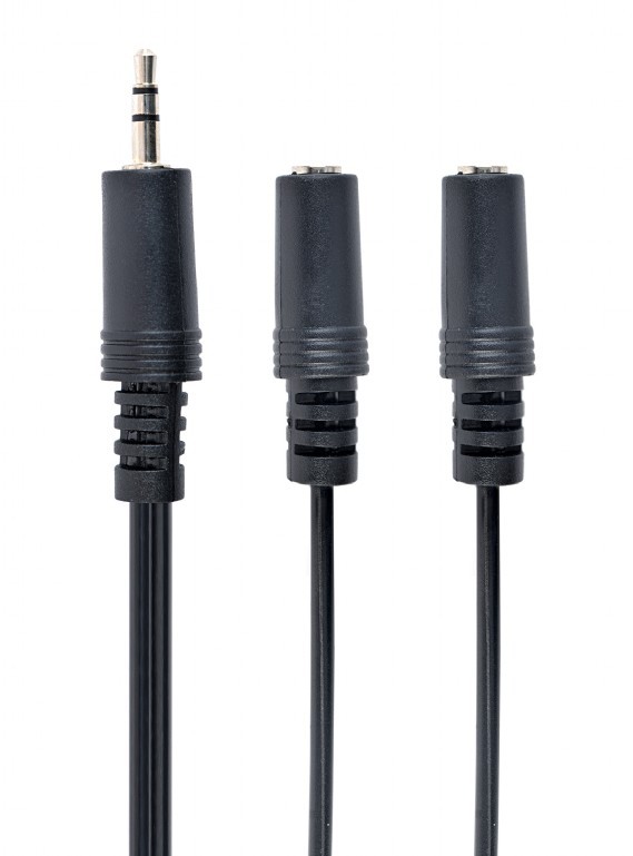 Купить ᐈ Кривой Рог ᐈ Низкая цена ᐈ Аудио-кабель Cablexpert 3.5 мм - 2х3.5 мм (M/F), 5 м, черный (CCA-415)