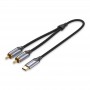 Купить ᐈ Кривой Рог ᐈ Низкая цена ᐈ Кабель Vention 2хRCA - USB Type-C (M/M), 2 м, Black (BGUHH)