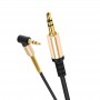 Купить ᐈ Кривой Рог ᐈ Низкая цена ᐈ Аудио-кабель Hoco UPA02 Spring 3.5 мм - 3.5 мм (M/M), 1 м, угловой, черный (UPA02SB)