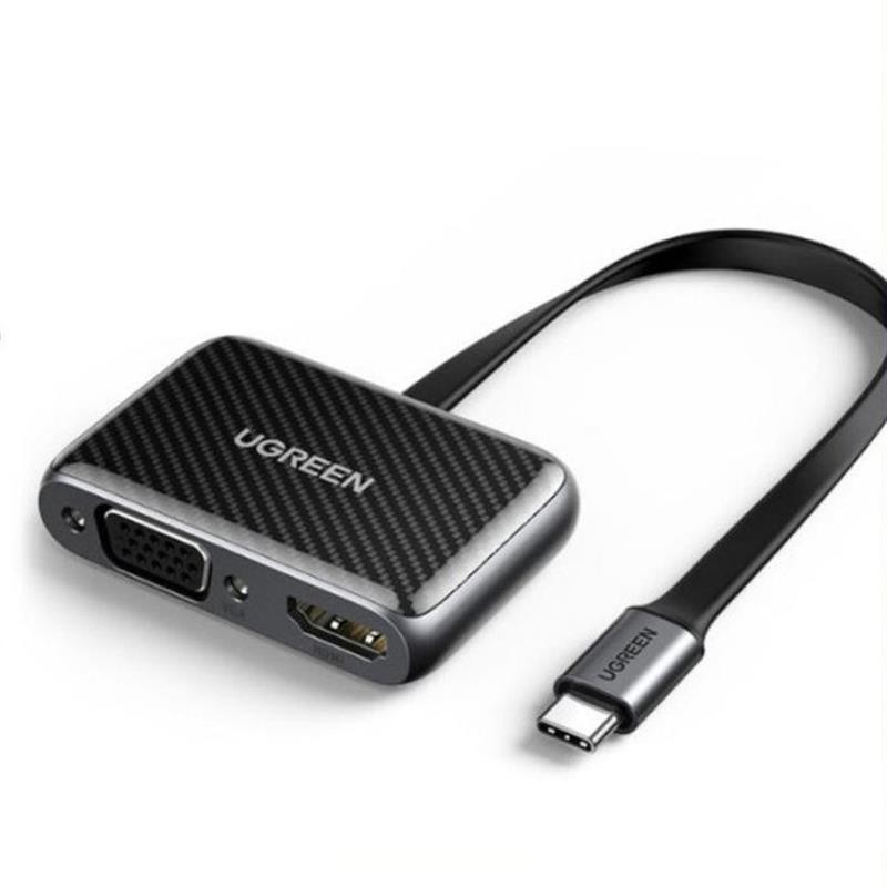 Купить ᐈ Кривой Рог ᐈ Низкая цена ᐈ Адаптер Ugreen CM303 HDMI+VGA - USB Type-C (F/M), Black (70549)