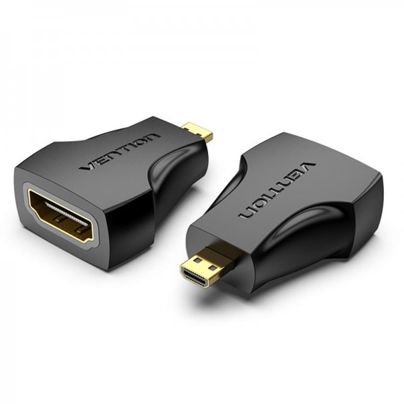 Купить ᐈ Кривой Рог ᐈ Низкая цена ᐈ Адаптер Vention HDMI - micro-HDMI (F/M), Black (AITBO)
