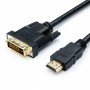 Купить ᐈ Кривой Рог ᐈ Низкая цена ᐈ Кабель Atcom HDMI - DVI (M/M), single link, 24+1 pin, феррит, 1.8 м, Black (AT3808)