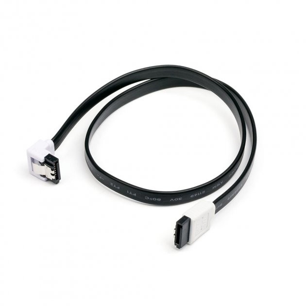 Купить ᐈ Кривой Рог ᐈ Низкая цена ᐈ Кабель передачи данных Atcom (17126) SATA-DATA 3.0, с защелкой, 50 см, черный