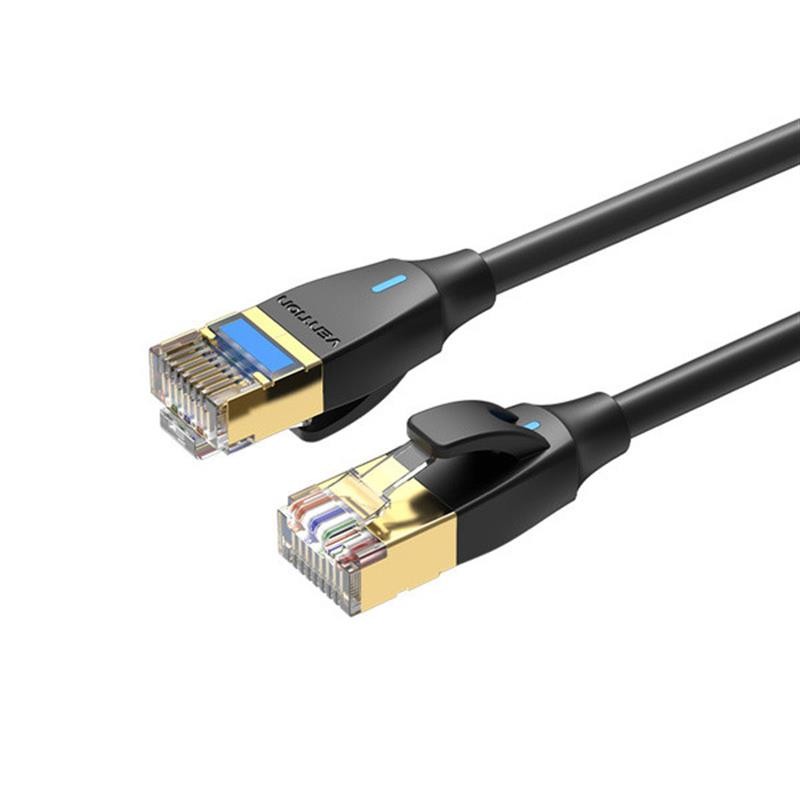 Купить ᐈ Кривой Рог ᐈ Низкая цена ᐈ Патч-корд Vention CAT 8 SFTP Ethernet Slim Type, 2 m, Black (IKIBH)