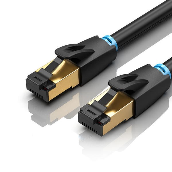 Купить ᐈ Кривой Рог ᐈ Низкая цена ᐈ Патч-корд Vention CAT 8 SFTP Ethernet, 1 m, Black (IKABF)