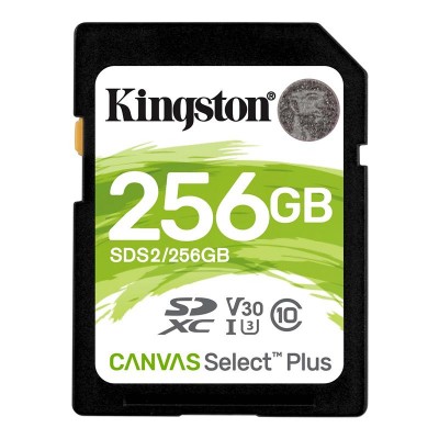 Купить ᐈ Кривой Рог ᐈ Низкая цена ᐈ Карта памяти SDXC 256GB UHS-I/U3 Class 10 Kingston Canvas Select Plus R100/W85MB/s (SDS2/256