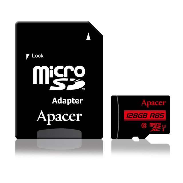 Купить ᐈ Кривой Рог ᐈ Низкая цена ᐈ Карта памяти MicroSDHXC 128GB UHS-I Class 10 Apacer + SD adapter (AP128GMCSX10U5-R)