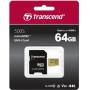Купить ᐈ Кривой Рог ᐈ Низкая цена ᐈ Карта памяти MicroSDXC  64GB UHS-I/U3 Class 10 Transcend 500S + SD-adapter (TS64GUSD500S)
