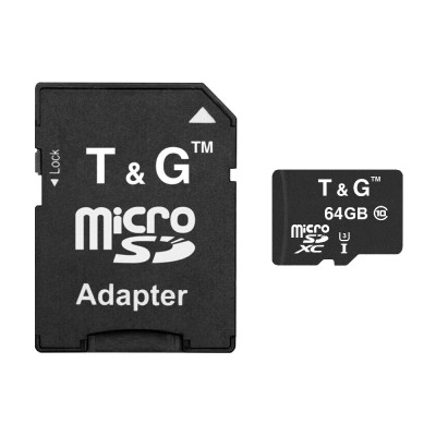 Купить ᐈ Кривой Рог ᐈ Низкая цена ᐈ Карта памяти MicroSDXC  64GB UHS-I U3 Class 10 T&G + SD-adapter (TG-64GBSDU3CL10-01)