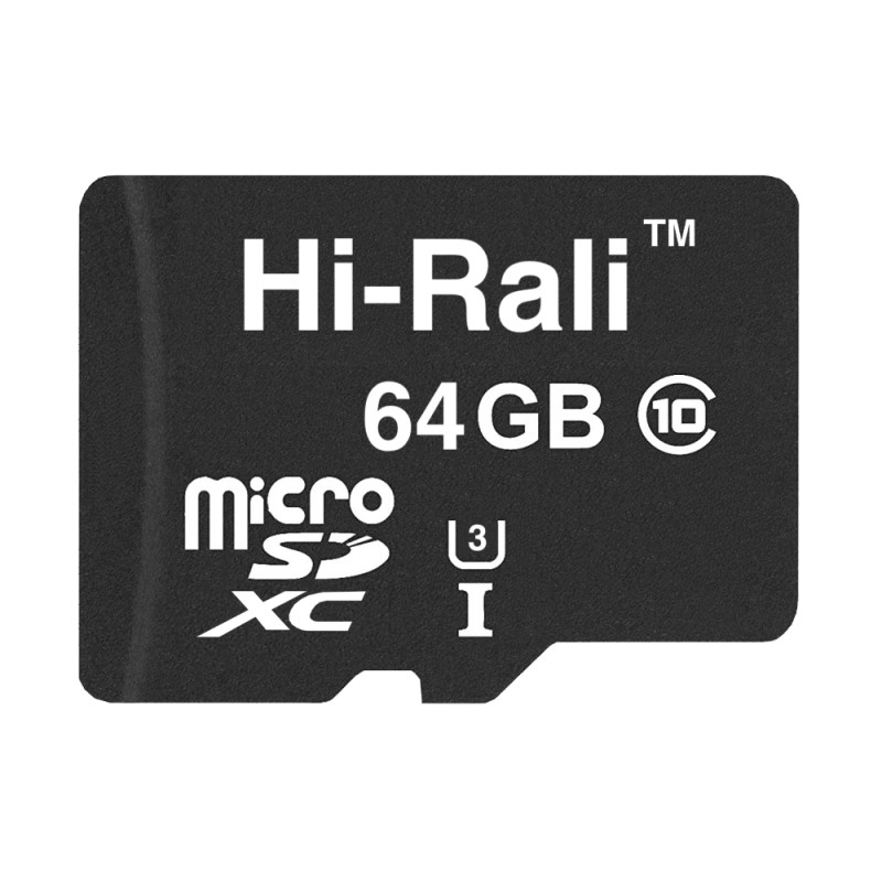 Купить ᐈ Кривой Рог ᐈ Низкая цена ᐈ Карта памяти MicroSDXC  64GB UHS-I/U3 Class 10 Hi-Rali (HI-64GBSDU3CL10-00)