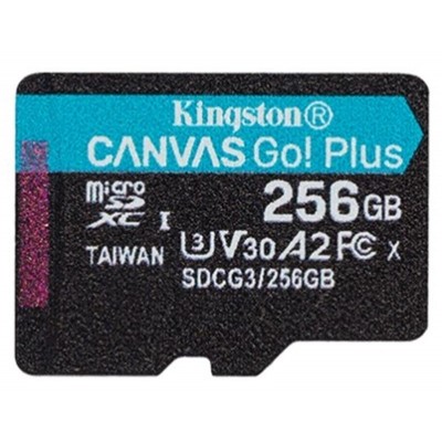 Купить ᐈ Кривой Рог ᐈ Низкая цена ᐈ Карта памяти MicroSDXC  256GB UHS-I/U3 Class 10 Kingston Canvas Go! Plus R170/W90MB/s (SDCG3