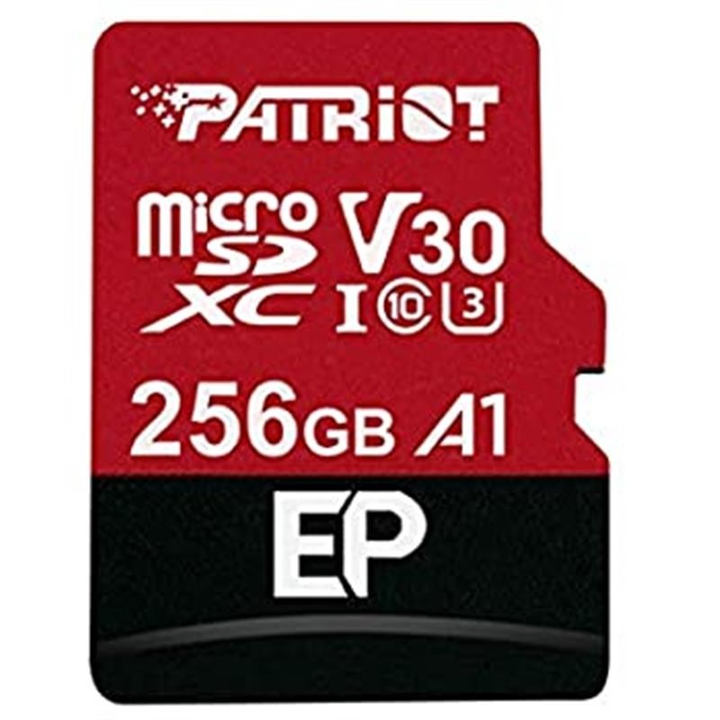 Купить ᐈ Кривой Рог ᐈ Низкая цена ᐈ Карта памяти MicroSDXC 256GB UHS-I/U3 Class 10 Patriot EP A1 R90/W80MB/s + SD-adapter (PEF25