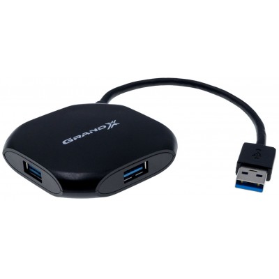 Купить ᐈ Кривой Рог ᐈ Низкая цена ᐈ Концентратор USB3.0 Grand-X GH-415 Black 4хUSB3.0