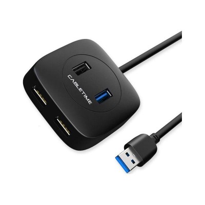 Купить ᐈ Кривой Рог ᐈ Низкая цена ᐈ Концентратор USB Cabletime 4-Ports, USB3.0 + USB2.0 + Micro B с питанием (CB43B)