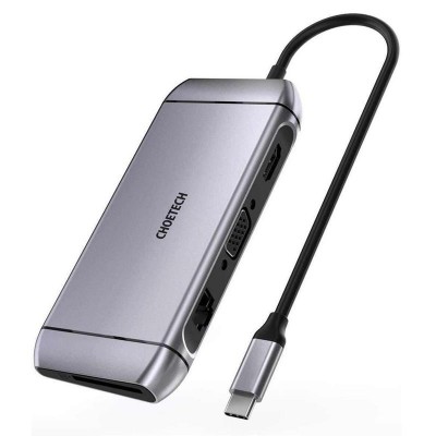 Купить ᐈ Кривой Рог ᐈ Низкая цена ᐈ Концентратор Choetech HUB-M15 9 in 1 USB-C Multiport Adapter