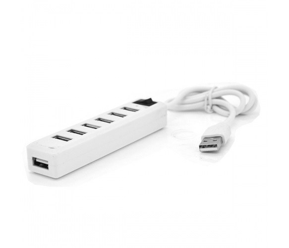 Купить ᐈ Кривой Рог ᐈ Низкая цена ᐈ Концентратор USB2.0 Voltronic 7хUSB2.0 White (YT-H7S-W/12904), Blister