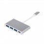 Купить ᐈ Кривой Рог ᐈ Низкая цена ᐈ Концентратор USB Type-C Atcom 3хUSB3.0, USB Type-C, 0.1м, металл Silver (12808)
