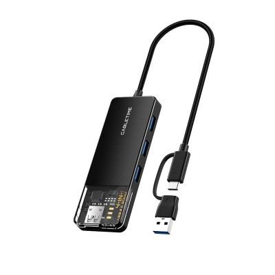 Купить ᐈ Кривой Рог ᐈ Низкая цена ᐈ Концентратор Cabletime USB Type C - 4 Port USB 3.0, 0.15 cm (CB03B)