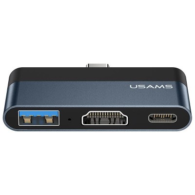 Купить ᐈ Кривой Рог ᐈ Низкая цена ᐈ Концентратор USB Type-C Usams US-SJ492 Mini HUB Black (SJ492HUB01)