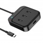 Купить ᐈ Кривой Рог ᐈ Низкая цена ᐈ Концентратор USB Type-C Hoco HB31 4хUSB2.0 Black (HB31CB)