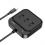 Купить ᐈ Кривой Рог ᐈ Низкая цена ᐈ Концентратор USB Type-C Hoco HB31 4хUSB2.0 Black (HB31CB)