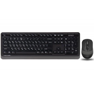 Купить ᐈ Кривой Рог ᐈ Низкая цена ᐈ Комплект (клавиатура, мышь) беспроводной A4Tech FG1010 Black/Grey USB