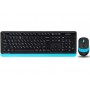 Купить ᐈ Кривой Рог ᐈ Низкая цена ᐈ Комплект (клавиатура, мышь) беспроводной A4Tech FG1010 Black/Blue USB