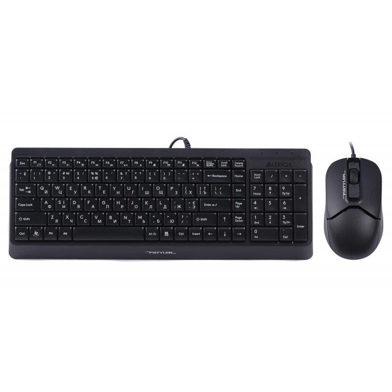 Купить ᐈ Кривой Рог ᐈ Низкая цена ᐈ Комплект (клавиатура, мышь) A4Tech F1512 Black USB