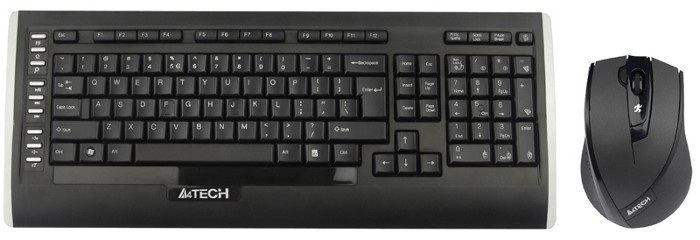 Купить ᐈ Кривой Рог ᐈ Низкая цена ᐈ Комплект (клавиатура, мышь) беспроводной A4Tech 9300F Black USB
