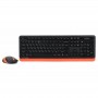 Купить ᐈ Кривой Рог ᐈ Низкая цена ᐈ Комплект (клавиатура, мышь) беспроводной A4Tech Fstyler FG1010 Orange USB
