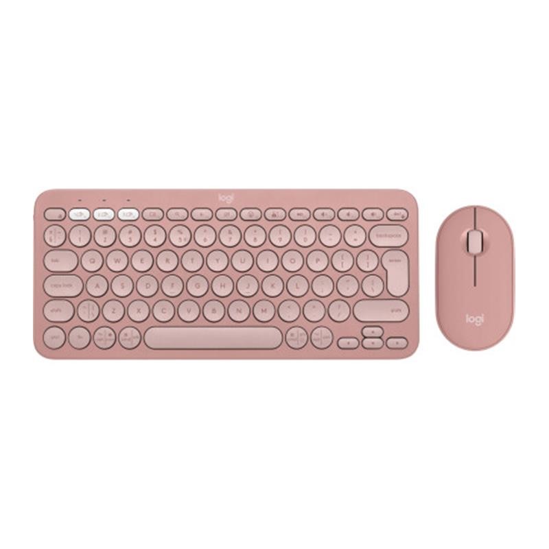 Купить ᐈ Кривой Рог ᐈ Низкая цена ᐈ Комплект (клавиатура, мышь) беспроводной Logitech Pebble 2 Combo Rose (920-012241)