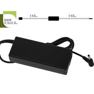 Купить ᐈ Кривой Рог ᐈ Низкая цена ᐈ Блок питания 1StCharger для ноутбука Asus 19V 90W 4.74A 4.5х3.0мм + каб.пит. (AC1STAS90WE)