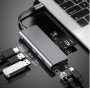 Купить ᐈ Кривой Рог ᐈ Низкая цена ᐈ Док-станция ProLogix (PR-WUC-105B) 7 in 1 USB3.1 Type C to HDMI+2*USB3.0+PD+Lan+TF+SD