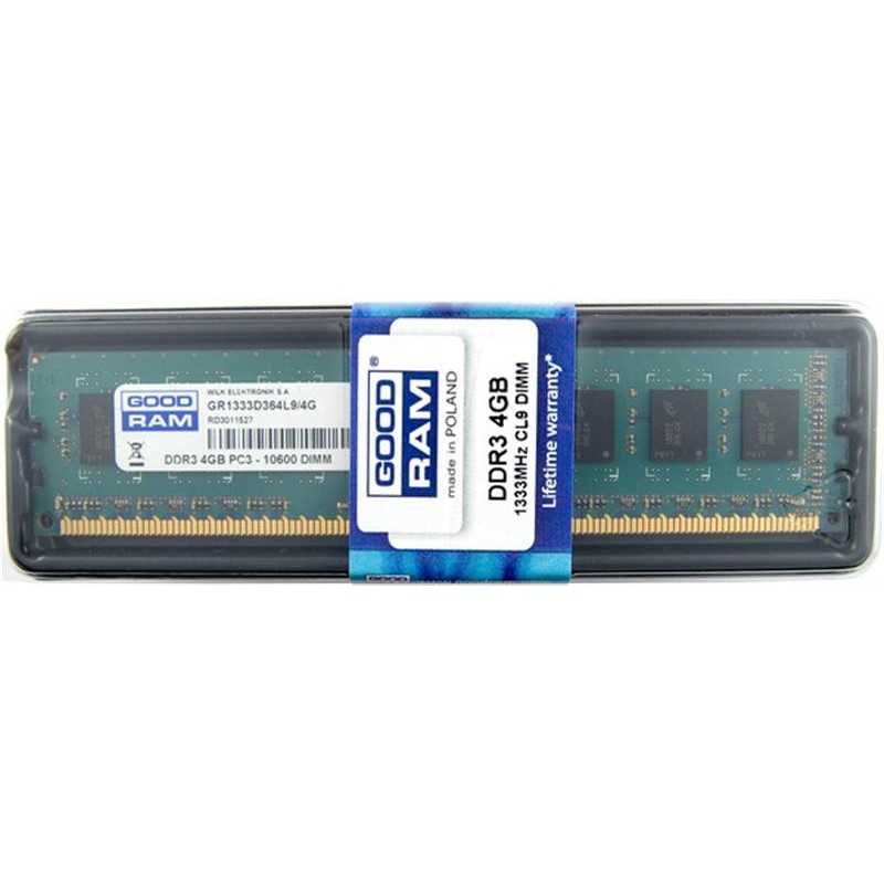 Купить ᐈ Кривой Рог ᐈ Низкая цена ᐈ Модуль памяти DDR3 4GB/1333 GOODRAM (GR1333D364L9S/4G)