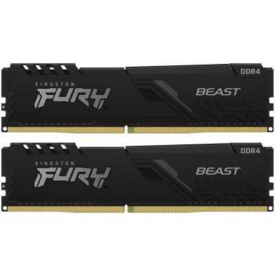 Купить ᐈ Кривой Рог ᐈ Низкая цена ᐈ Модуль памяти DDR4 2x8GB/2666 Kingston Fury Beast Black (KF426C16BBK2/16)