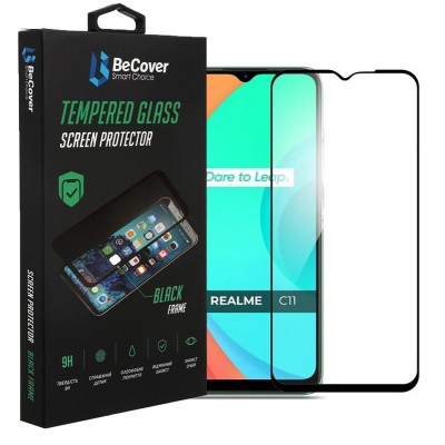 Купить ᐈ Кривой Рог ᐈ Низкая цена ᐈ Защитное стекло BeCover для Realme C11 2021 Black (708153)