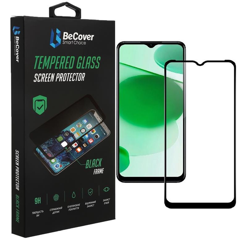 Купить ᐈ Кривой Рог ᐈ Низкая цена ᐈ Защитное стекло BeCover для Realme C35 Black (708155)