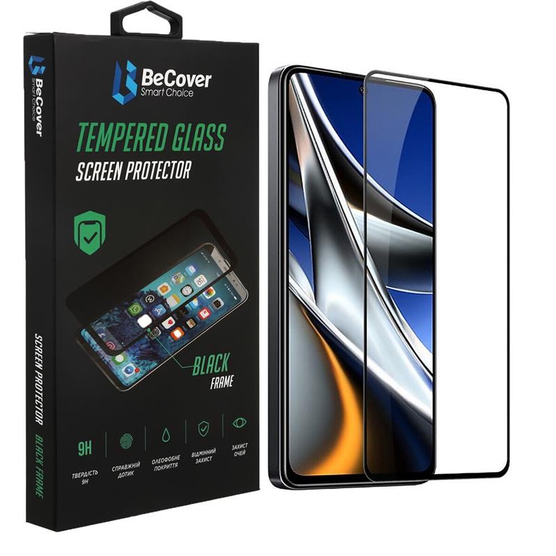 Купить ᐈ Кривой Рог ᐈ Низкая цена ᐈ Защитное стекло BeCover для Xiaomi Poco X4 Pro 5G Black (708149)