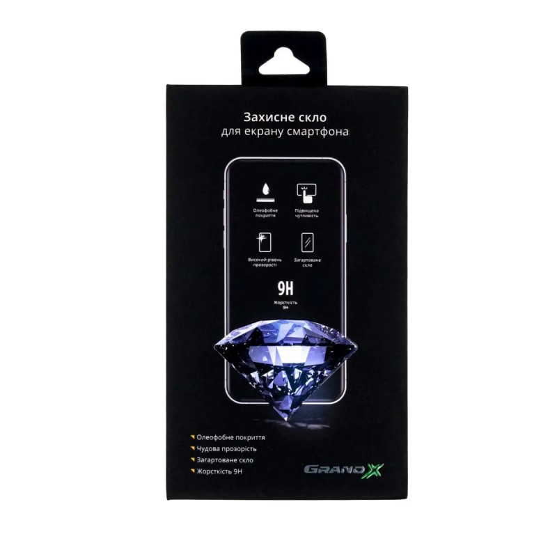 Купить ᐈ Кривой Рог ᐈ Низкая цена ᐈ Защитное стекло Grand-X для Apple iPhone 14 Pro Max 9D Black (AIP14PRM9D)