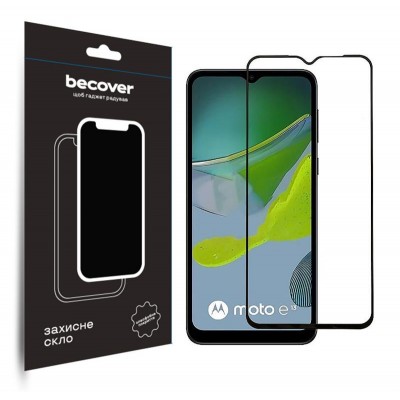Купить ᐈ Кривой Рог ᐈ Низкая цена ᐈ Защитное стекло BeCover для Motorola Moto E13 Black (708843)