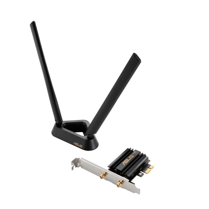 Купить ᐈ Кривой Рог ᐈ Низкая цена ᐈ Беспроводной адаптер Asus PCE-AXE59BT (AXE5400, WiFi 6E, Bluetooth 5.2, OFDMA and MU-MIMO, 2