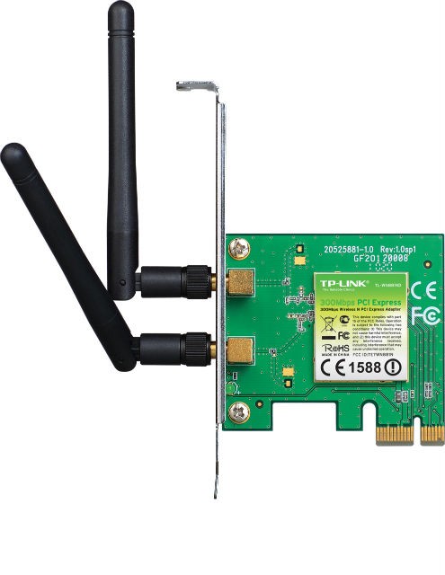 Купить ᐈ Кривой Рог ᐈ Низкая цена ᐈ Беспроводной адаптер TP-Link TL-WN881ND (300Mbps, PCI-E, 2 съемных антенны)