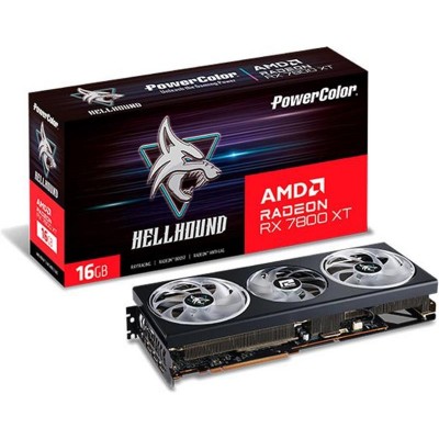 Купить ᐈ Кривой Рог ᐈ Низкая цена ᐈ Видеокарта AMD Radeon RX 7800 XT 16GB GDDR6 Hellhound PowerColor (RX 7800 XT 16G-L/OC)