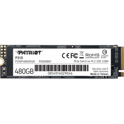 Купить ᐈ Кривой Рог ᐈ Низкая цена ᐈ Накопитель SSD 480GB Patriot P310 M.2 2280 PCIe NVMe 3.0 x4 TLC (P310P480GM28)