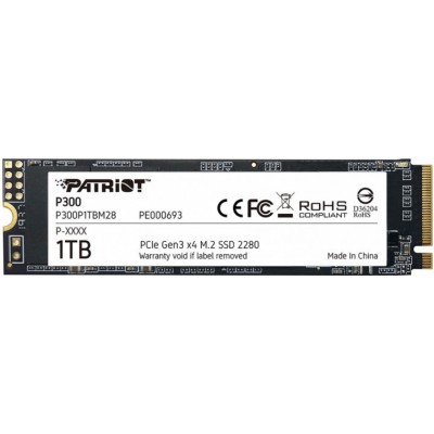 Купить ᐈ Кривой Рог ᐈ Низкая цена ᐈ Накопитель SSD 1TB Patriot P300 M.2 2280 PCIe 3.0 x4 NVMe TLC (P300P1TBM28)