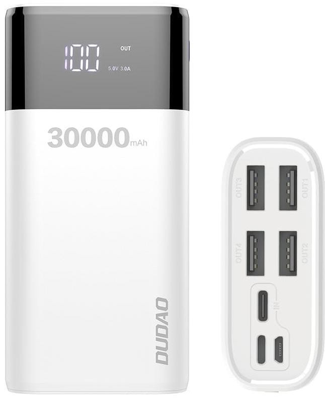 Купить ᐈ Кривой Рог ᐈ Низкая цена ᐈ Универсальная мобильная батарея Dudao Power Bank K8Max 30000mAh White (6973687240776)