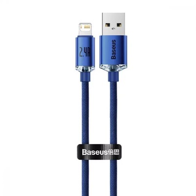 Кабель Baseus Crystal Shine USB-Lightning, 2.4A, 1.2м Blue (6932172602697)